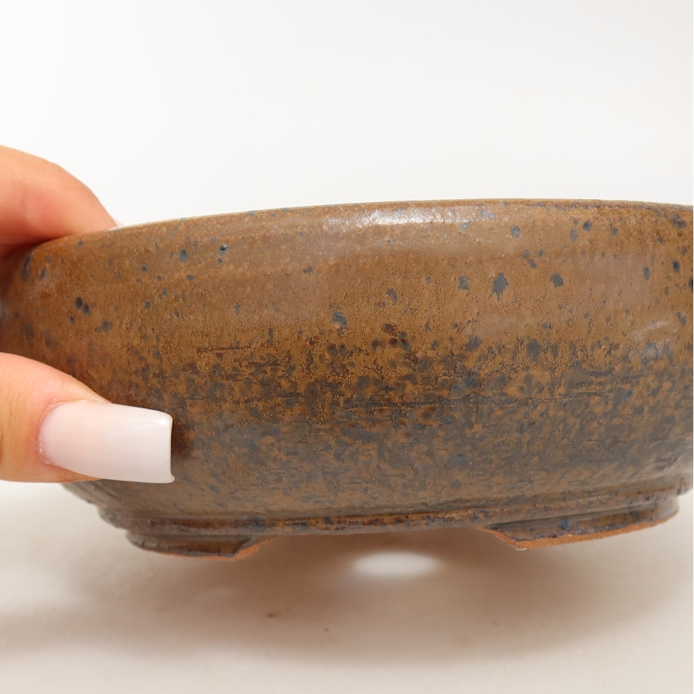Vaso per bonsai in ceramica 16 x 16 x 5,5 cm, colore marrone