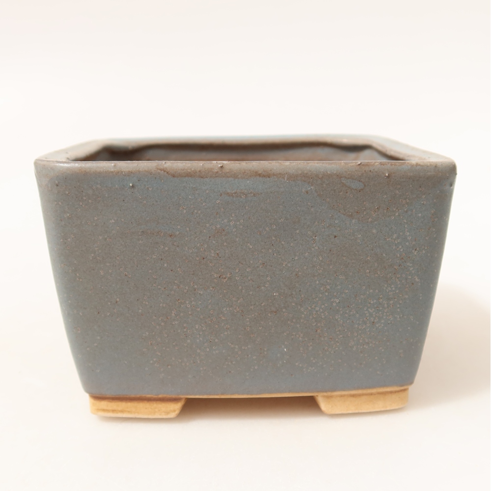 Vaso da bonsai in ceramica 10,5 x 10,5 x 7 cm, colore blu