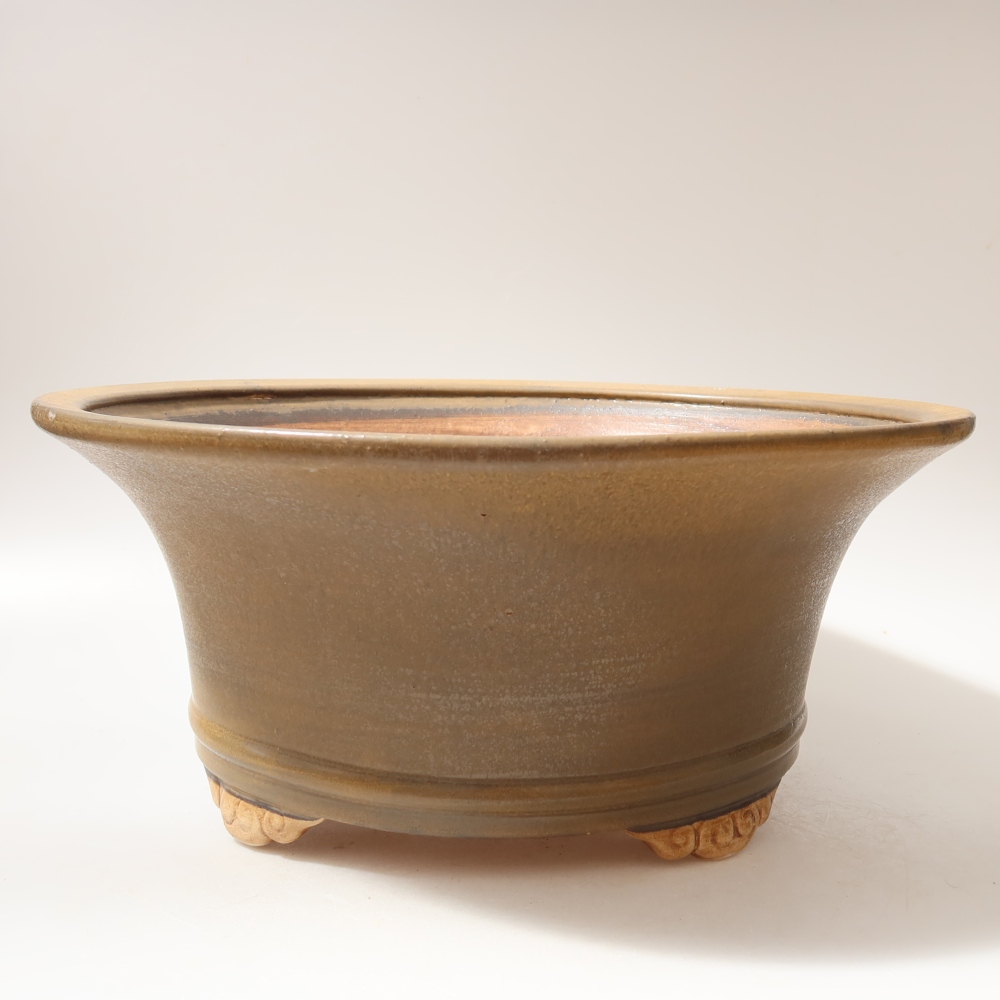 Ciotola per bonsai in ceramica 32 x 32 x 14 cm, marrone