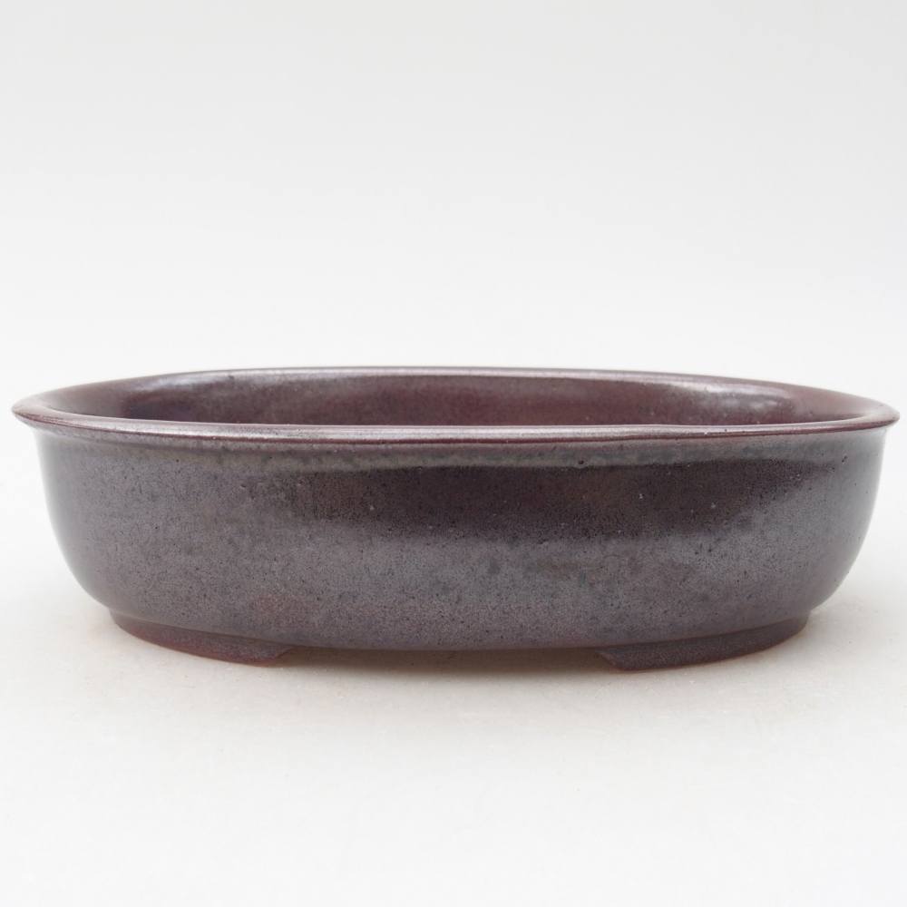 Ciotola per bonsai in ceramica 19 x 14,5 x 4,5 cm, marrone