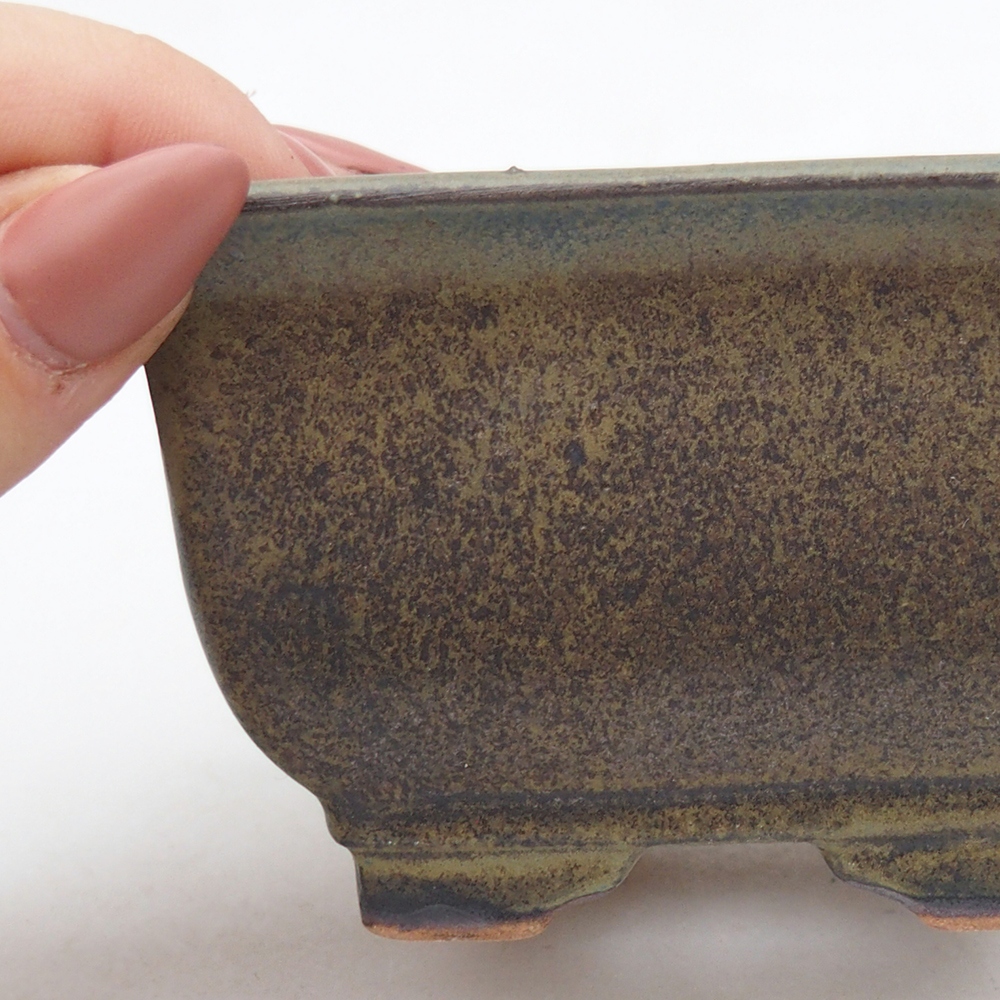 Ciotola per bonsai in ceramica 10 x 10 x 6 cm, bordeaux