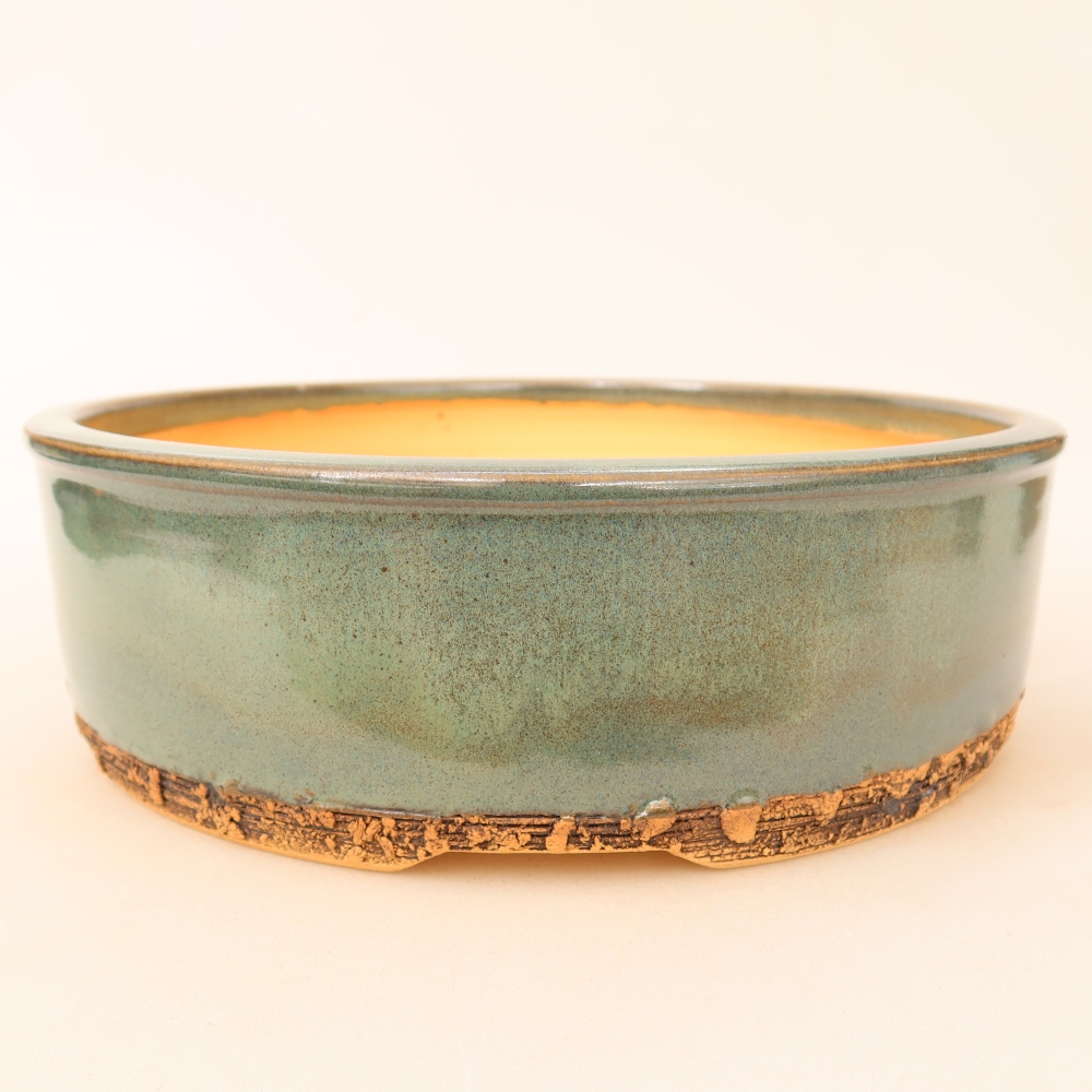 Vaso da bonsai in ceramica 23 x 23 x 7 cm, colore verde