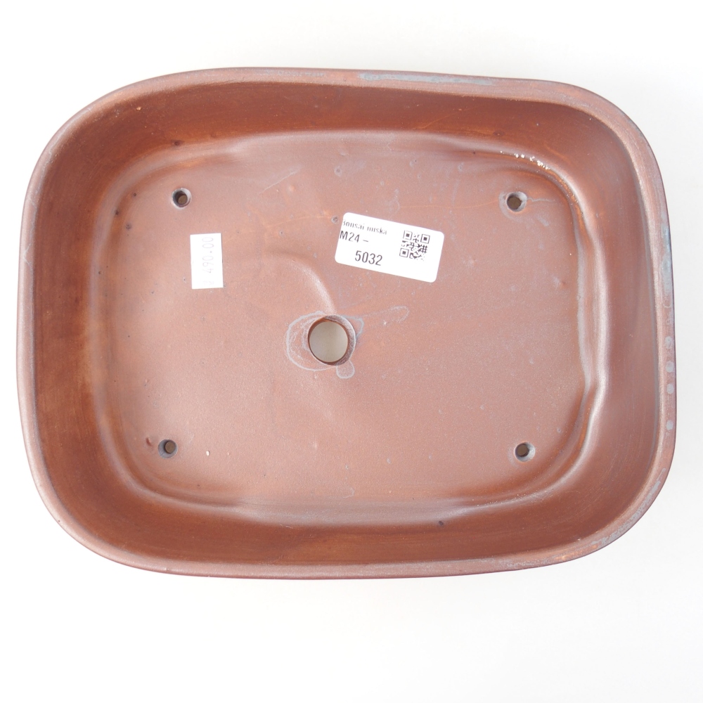 Ciotola bonsai in ceramica 23 x 18 x 5,5 cm, colore metallo