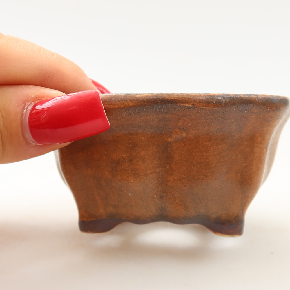 Vaso per bonsai in ceramica 7 x 7 x 3,5 cm, colore rosa