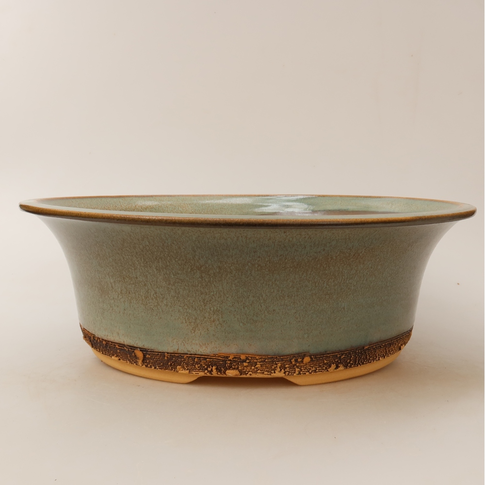 Vaso da bonsai in ceramica 30 x 30 x 9,5 cm, colore verde