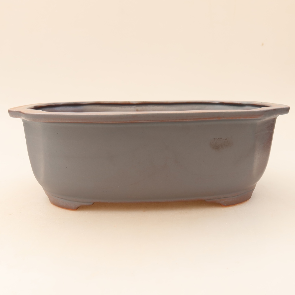 Ciotola bonsai in ceramica 22,5 x 17,5 x 7,5 cm, colore metallo