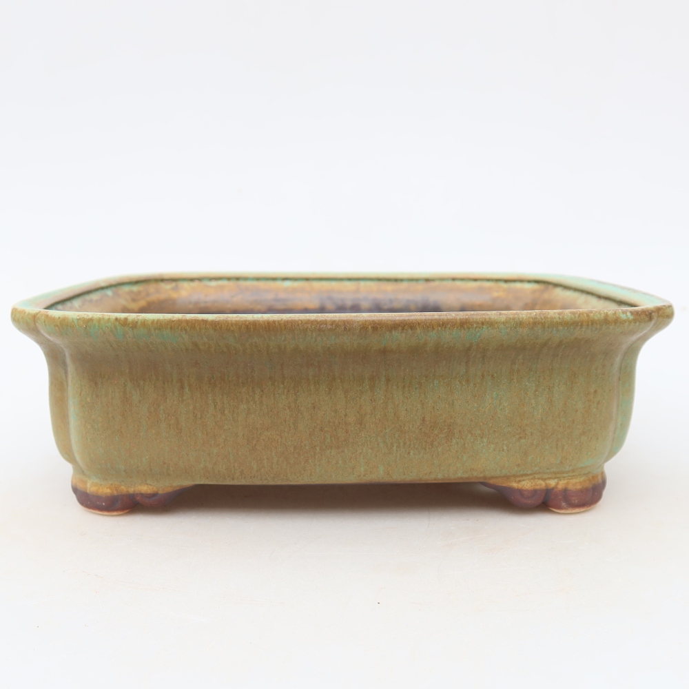 Vaso da bonsai in ceramica 20 x 17,5 x 6 cm, colore verde