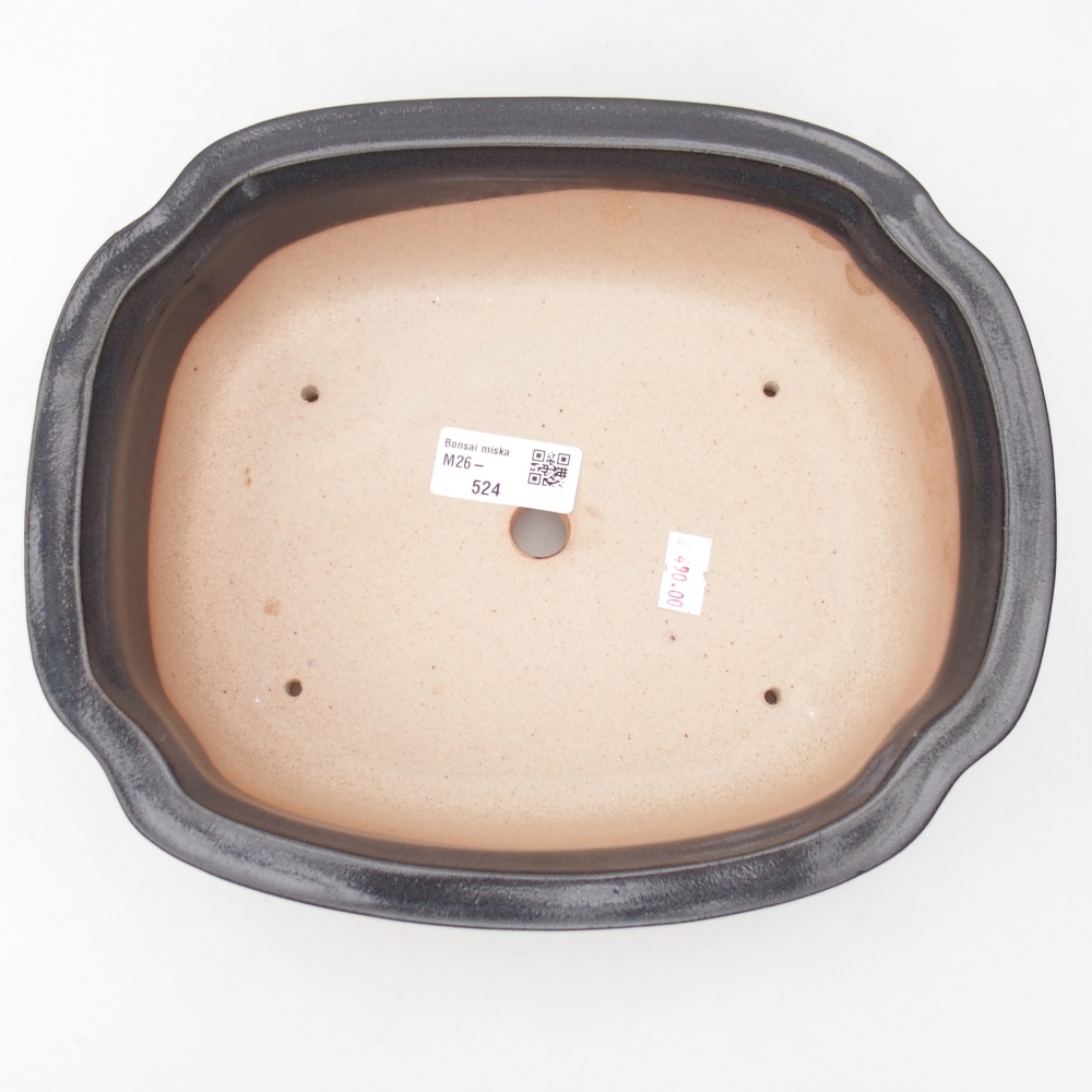 Ciotola bonsai in ceramica 25 x 21 x 7,5 cm, grigio