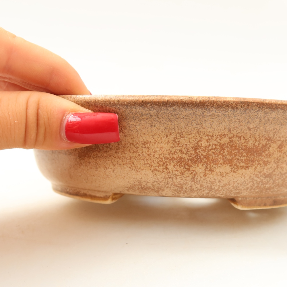 Vaso da bonsai in ceramica 15,5 x 14,5 x 4 cm, colore rosa
