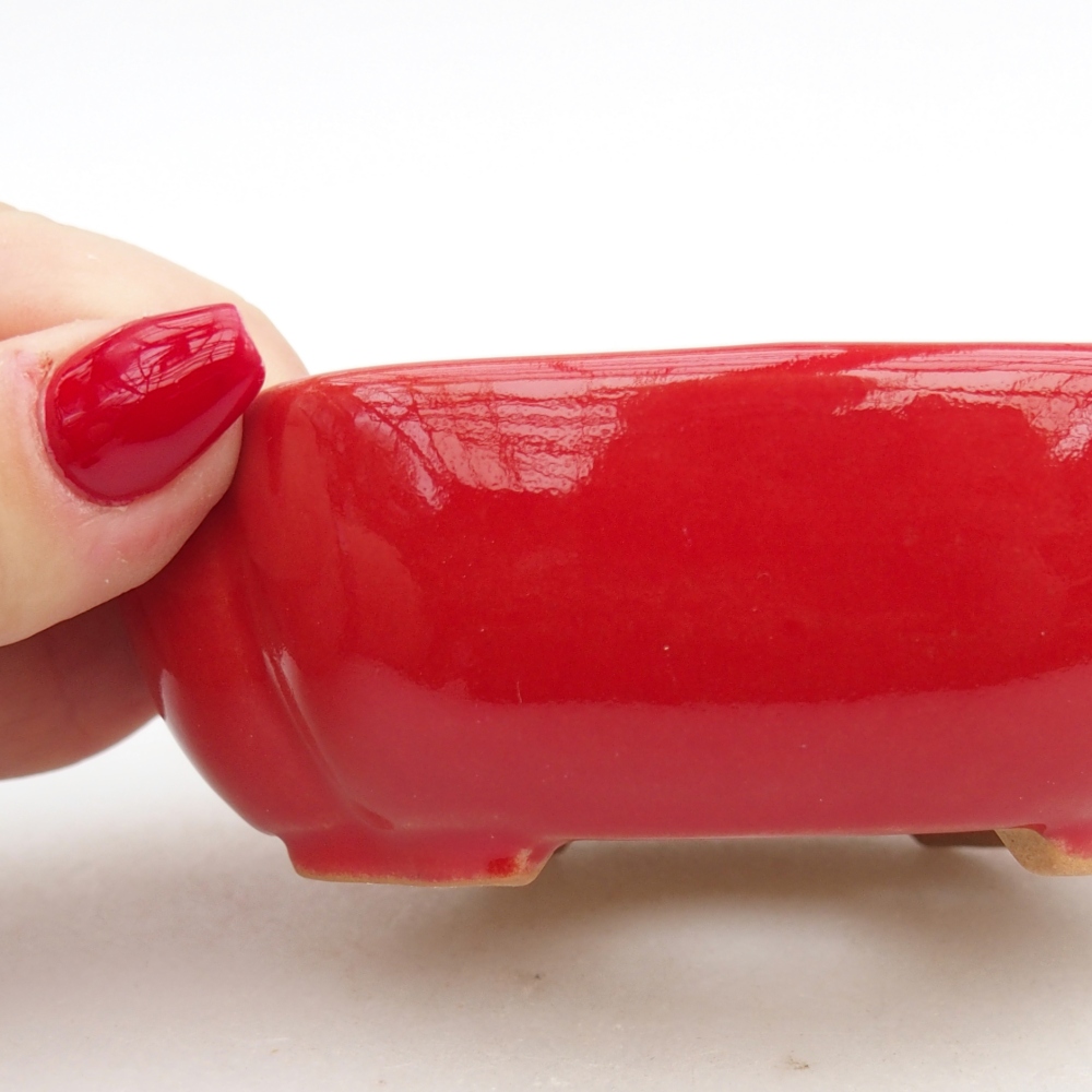 Ciotola bonsai in ceramica 26 x 26 x 8 cm, colore rosso