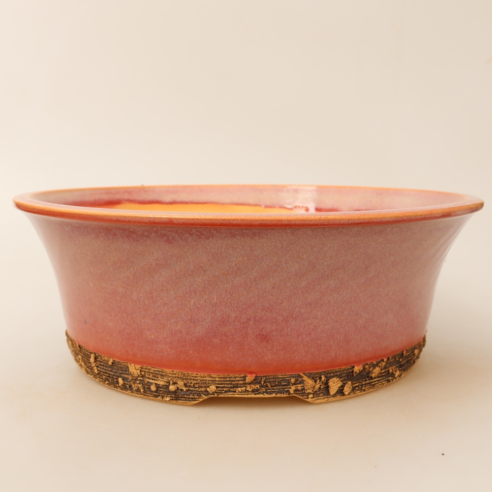 Vaso in ceramica per bonsai 27 x 27 x 9 cm, colore rosa