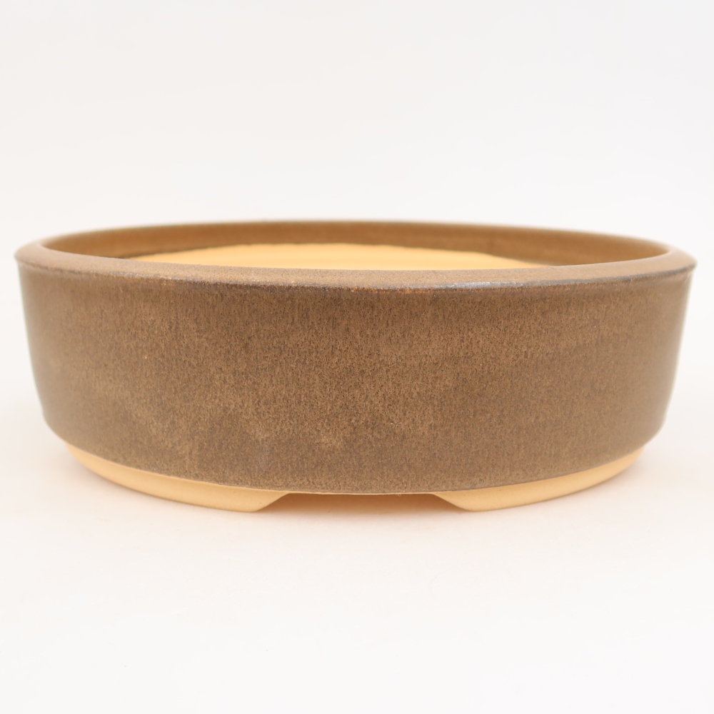 Vaso da bonsai in ceramica 26 x 26 x 7 cm, colore marrone