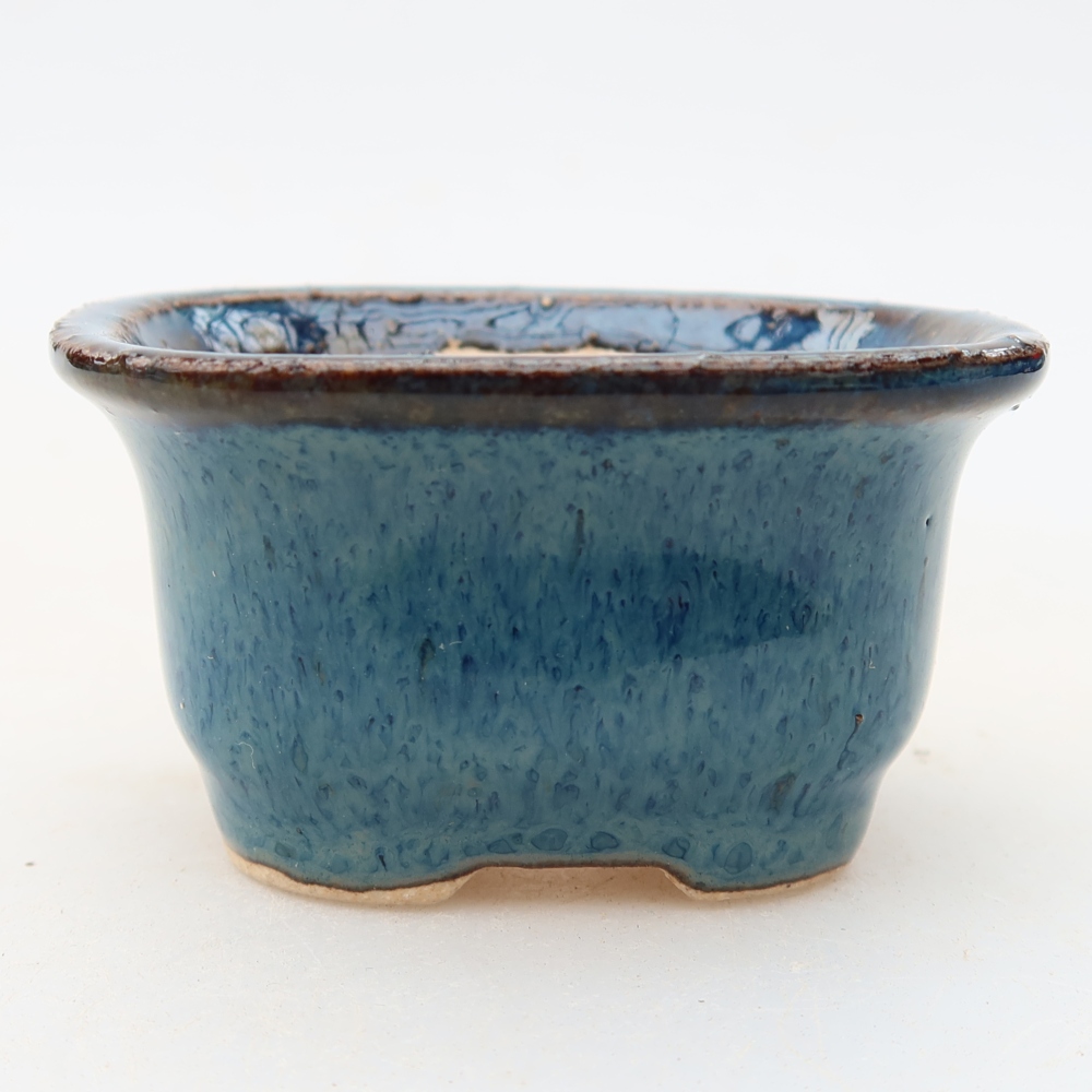 Vaso in ceramica per bonsai 6 x 5 x 3,5 cm, colore blu