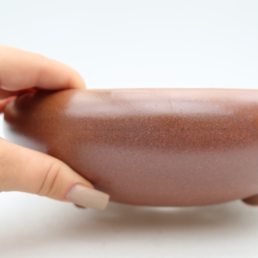 Vaso da bonsai in ceramica 20 x 20 x 7,5 cm, colore bordeaux