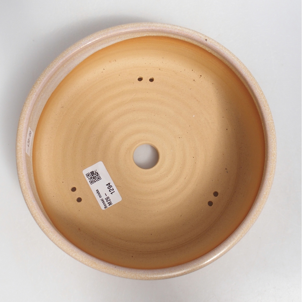 Ciotola per bonsai in ceramica 20,5 x 20,5 x 6 cm, colore beige