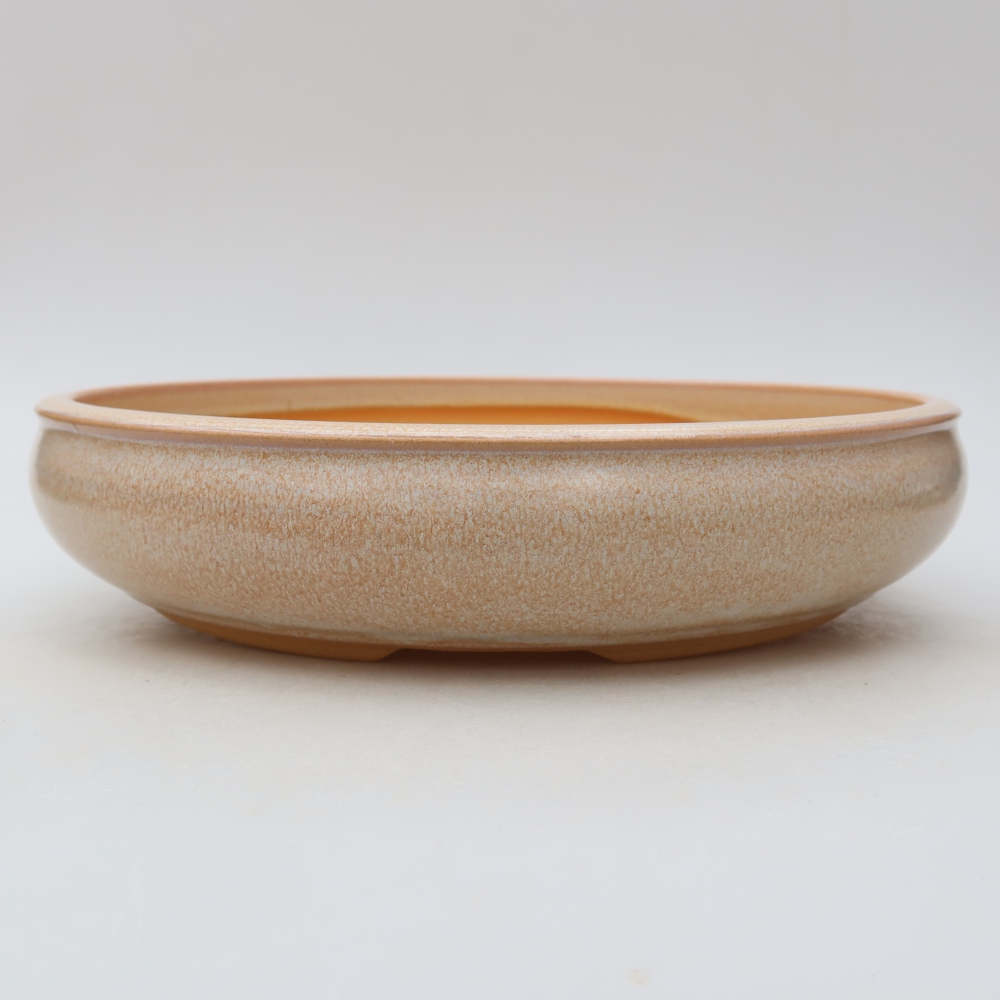 Vaso da bonsai in ceramica 26,5 x 26,5 x 5,5 cm, colore beige