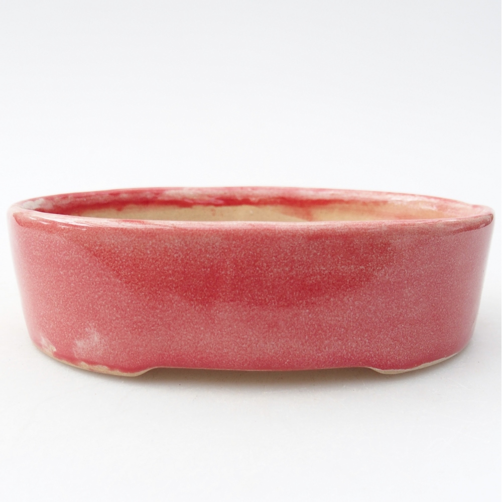 Ciotola per bonsai in ceramica 12,5 x 10 x 3,5 cm, colore rosso