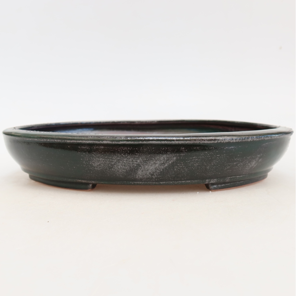 Ciotola per bonsai in ceramica 24,5 x 20 x 4 cm, verde