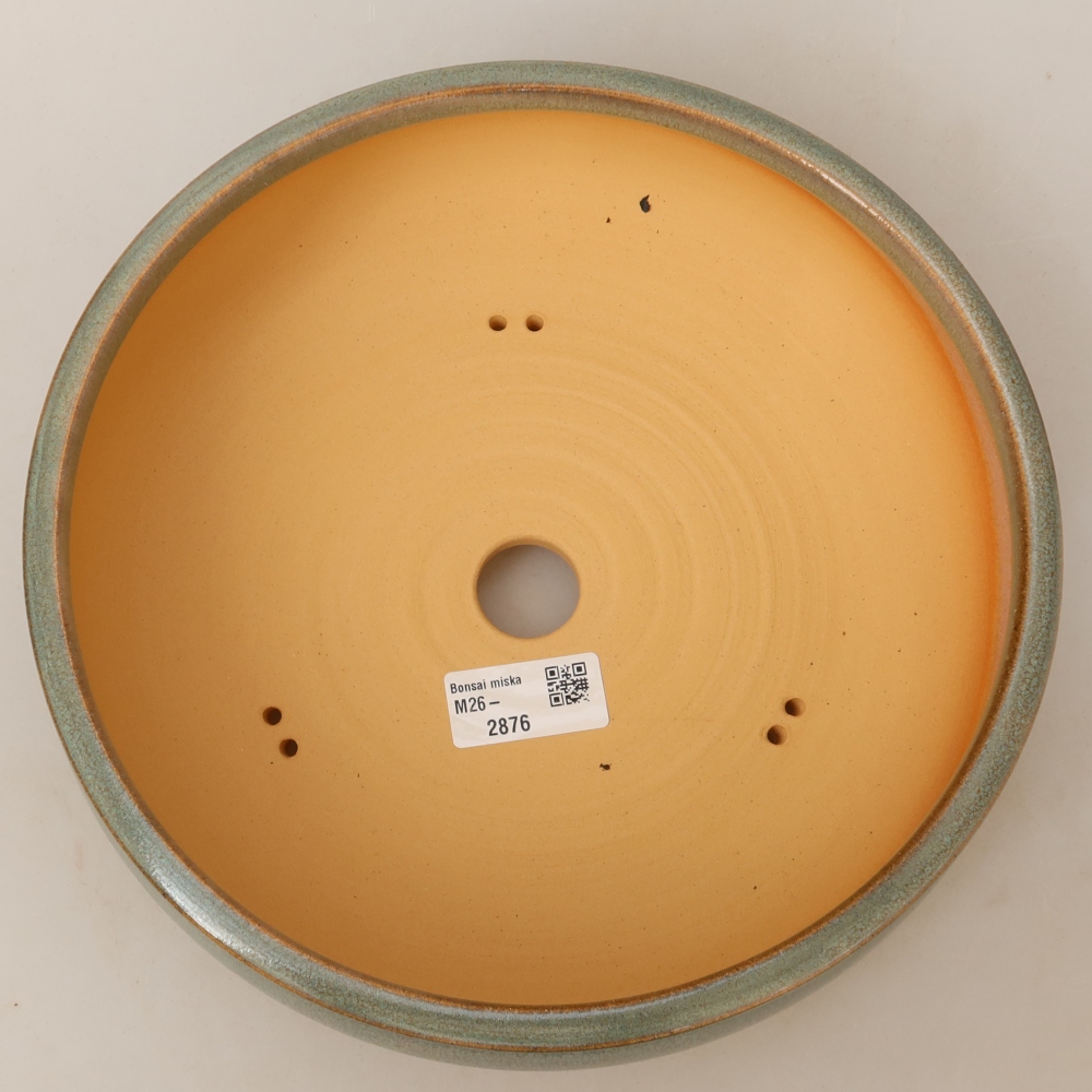 Vaso in ceramica per bonsai 24 x 24 x 7,5 cm, colore verde