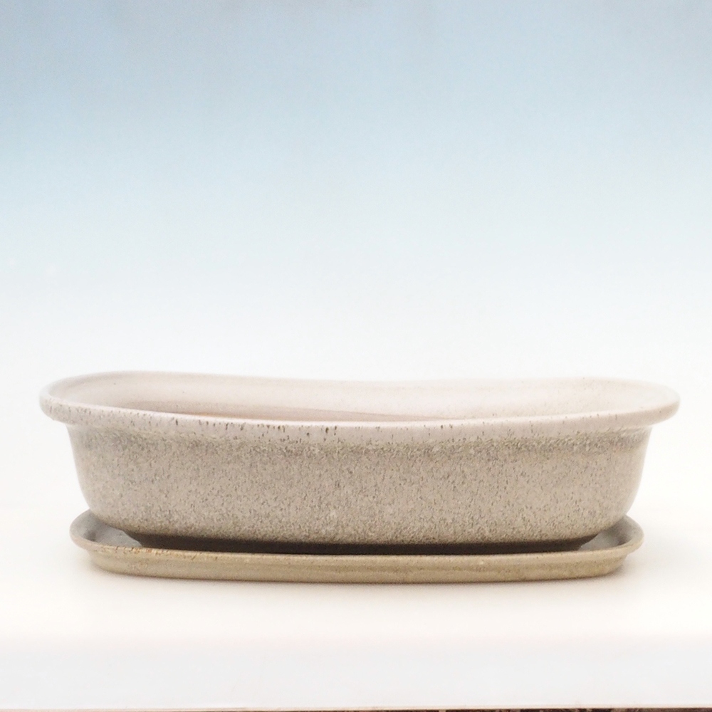 Ciotola bonsai + piattino H10 - 37 x 28 x 9 cm - beige