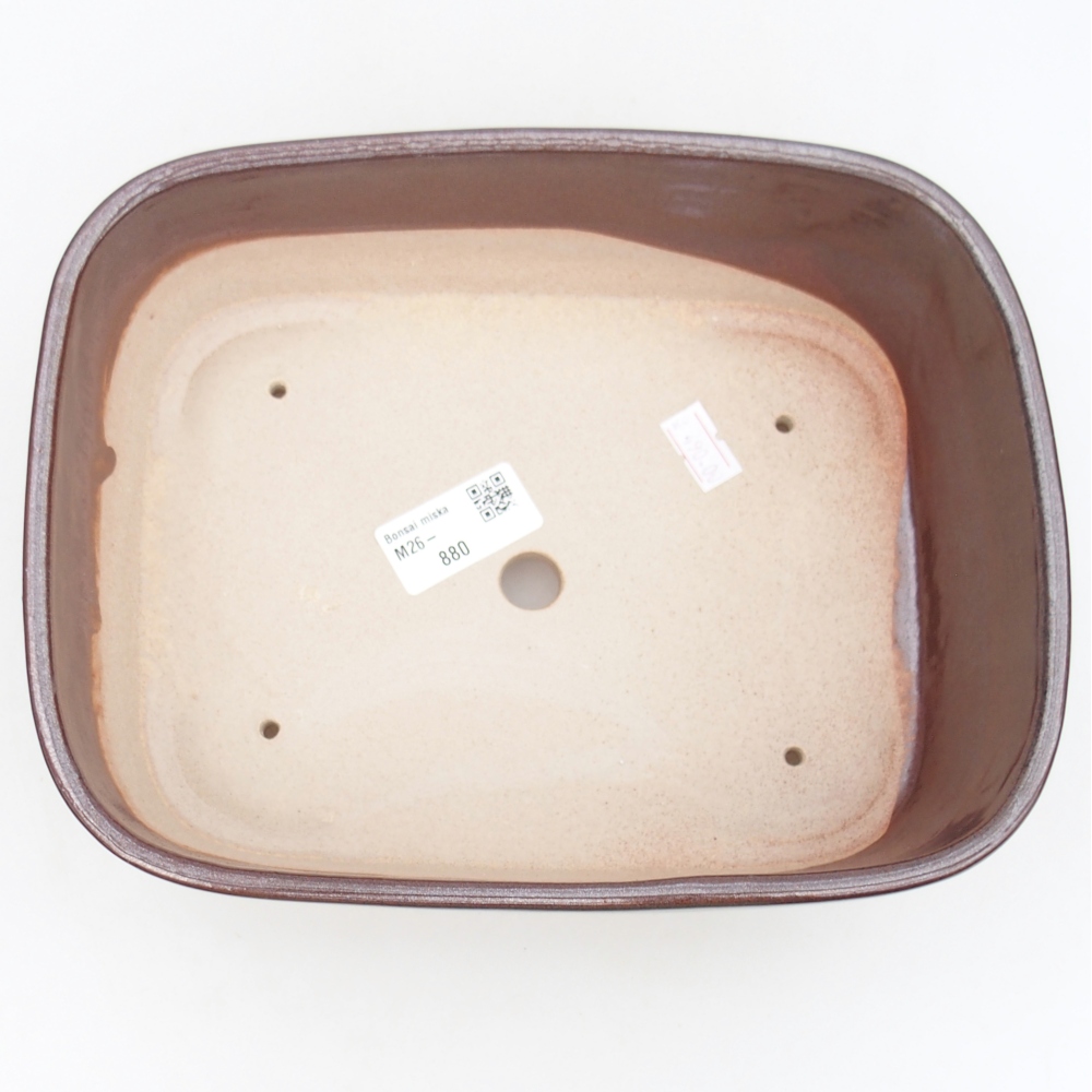 Ciotola per bonsai in ceramica 23,5 x 18 x 7,5 cm, marrone