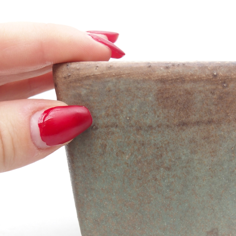 Ciotola per bonsai in ceramica 7,5 x 7,5 x 7,5 cm, verde