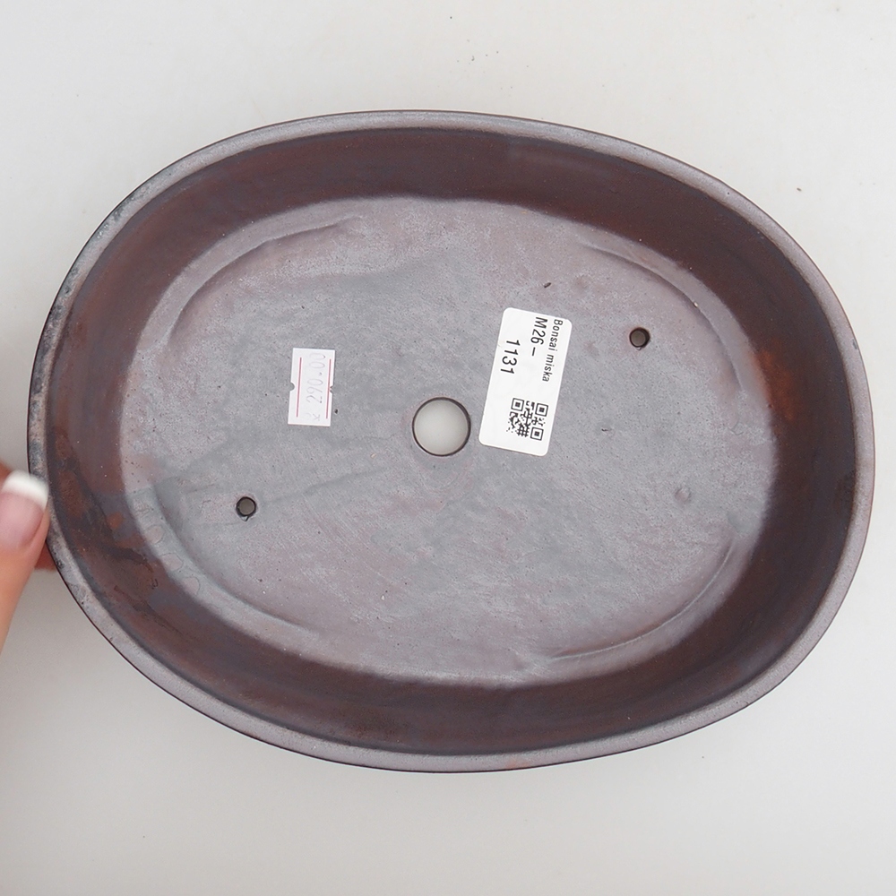 Ciotola bonsai in ceramica 21,5 x 17 x 5 cm, colore metallo