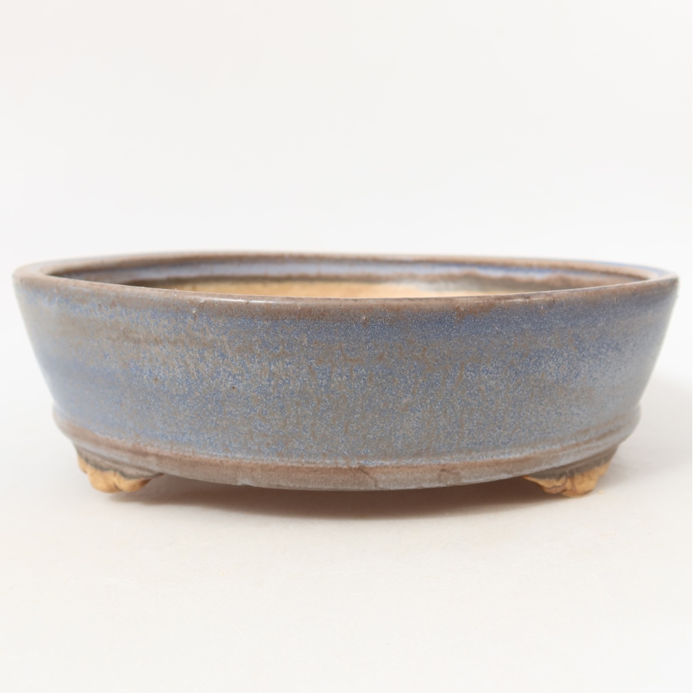 Vaso da bonsai in ceramica 21,5 x 21,5 x 6 cm, colore blu