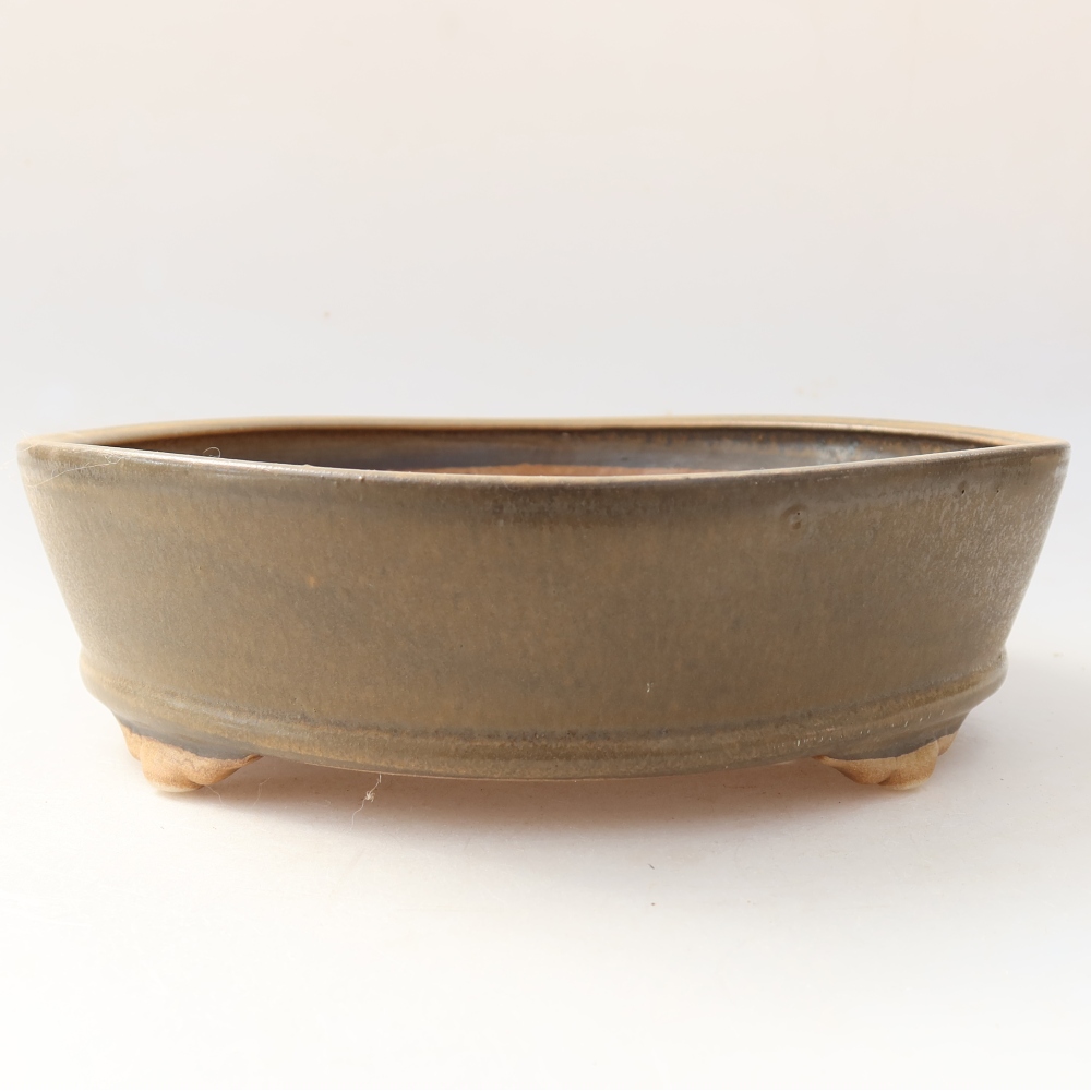Ciotola per bonsai in ceramica 21,5 x 21,5 x 6 cm, marrone