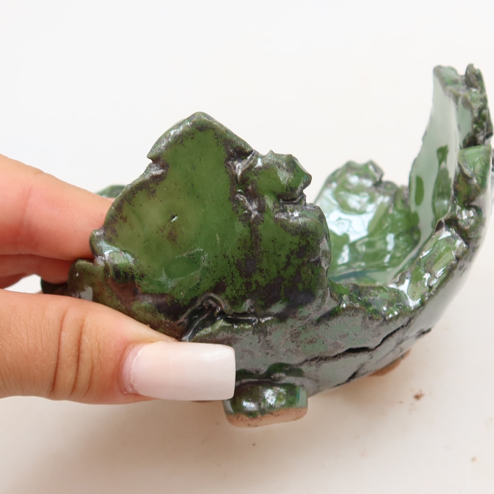 Conchiglia in ceramica  11 x 11 x 7 cm, colore verde