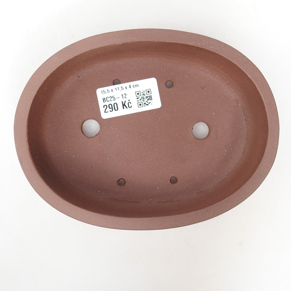 Ciotola per bonsai in ceramica 15,5 x 11,5 x 4 cm, marrone