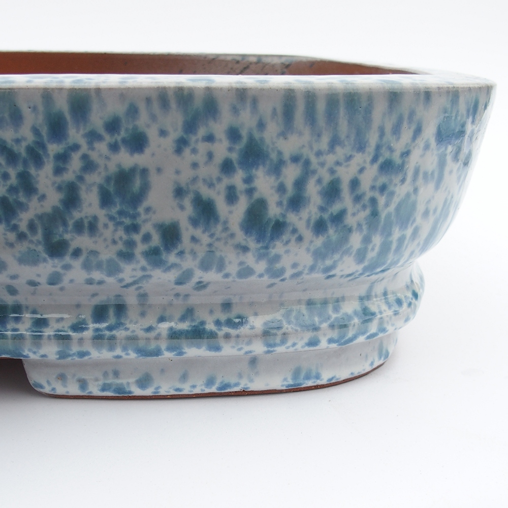 Ciotola 63 x 42 x 12 cm blu-bianco