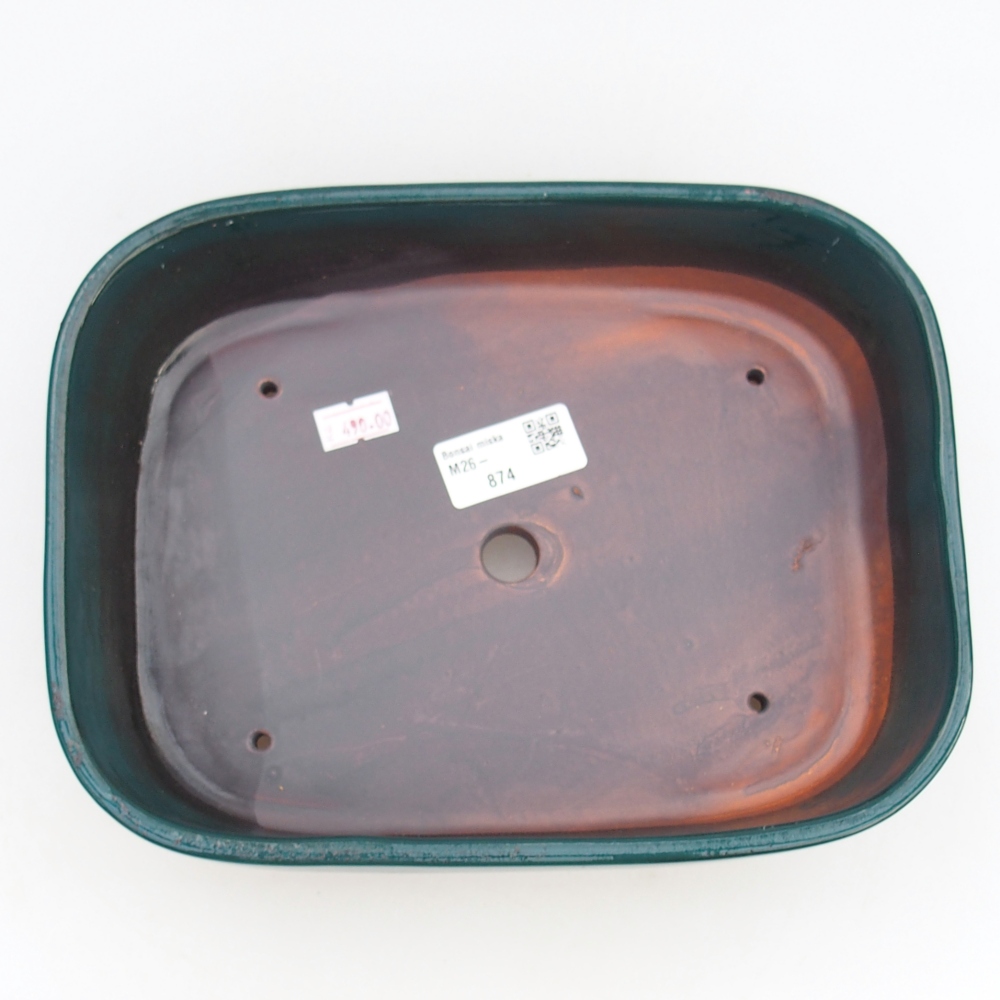 Ciotola bonsai in ceramica 23 x 18 x 5,5 cm, verde