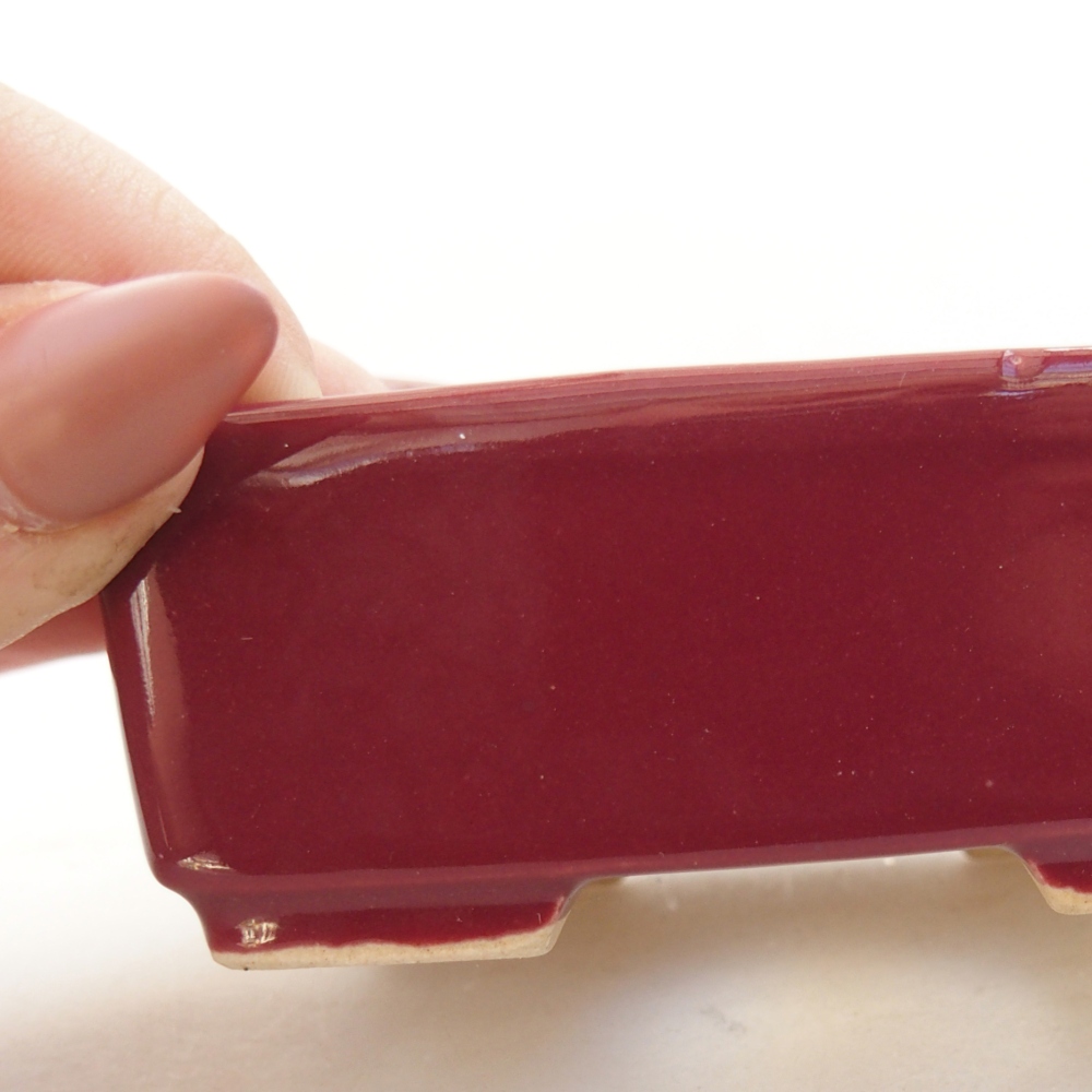 Ciotola bonsai in ceramica 26 x 26 x 8 cm, colore rosso