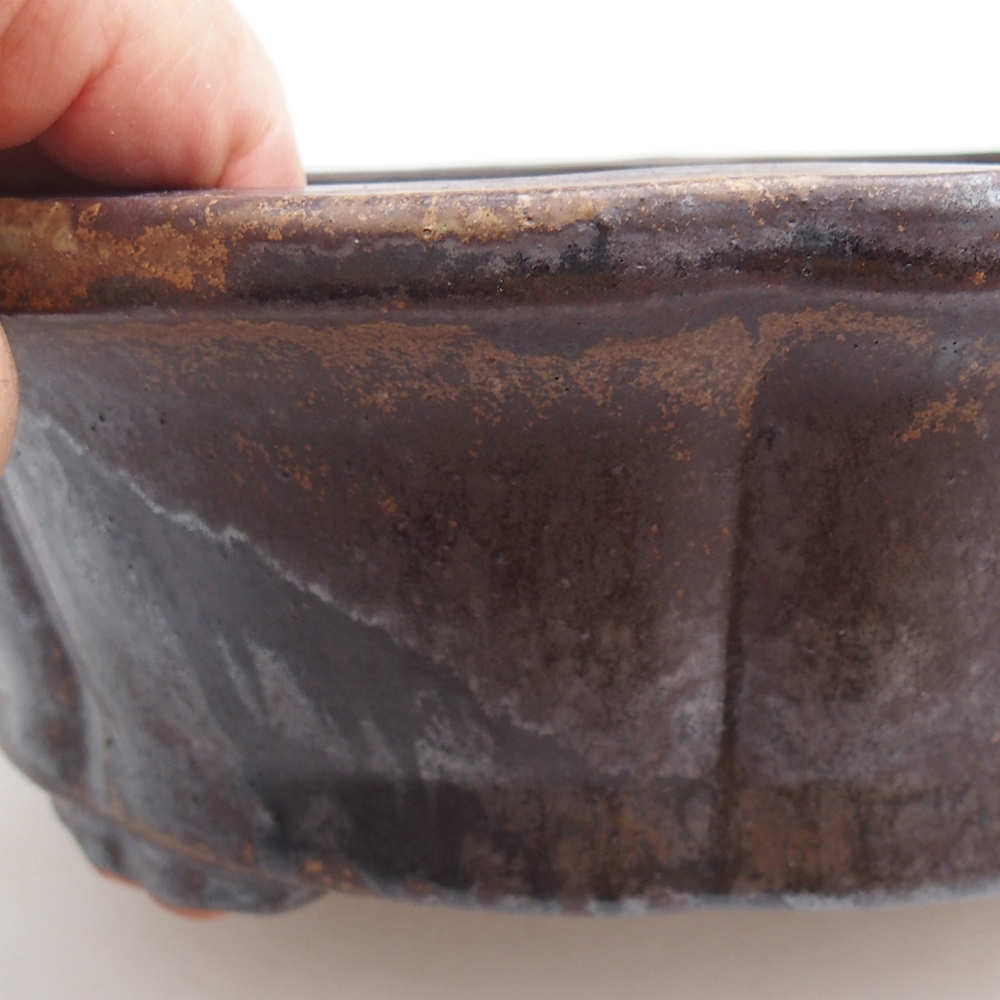 Ciotola bonsai in ceramica 26 x 26 x 8 cm, colore metallo