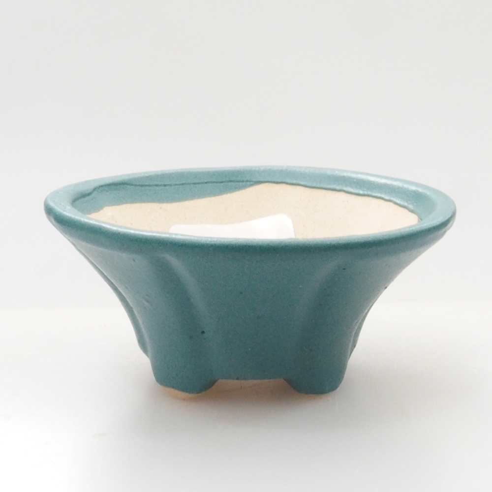 Ciotola bonsai in ceramica 6,5 x 5,5 x 4 cm, colore blu