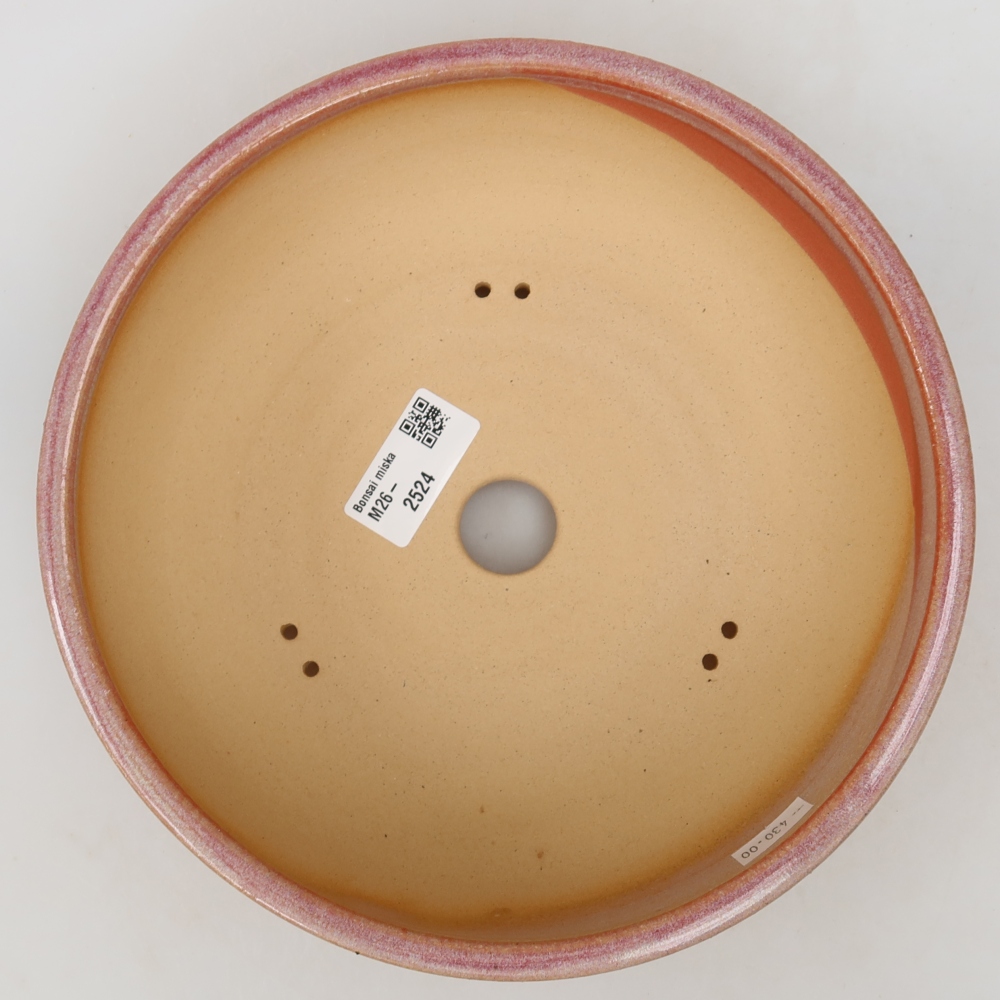 Vaso da bonsai in ceramica 21,5 x 21,5 x 6,5 cm, colore rosa