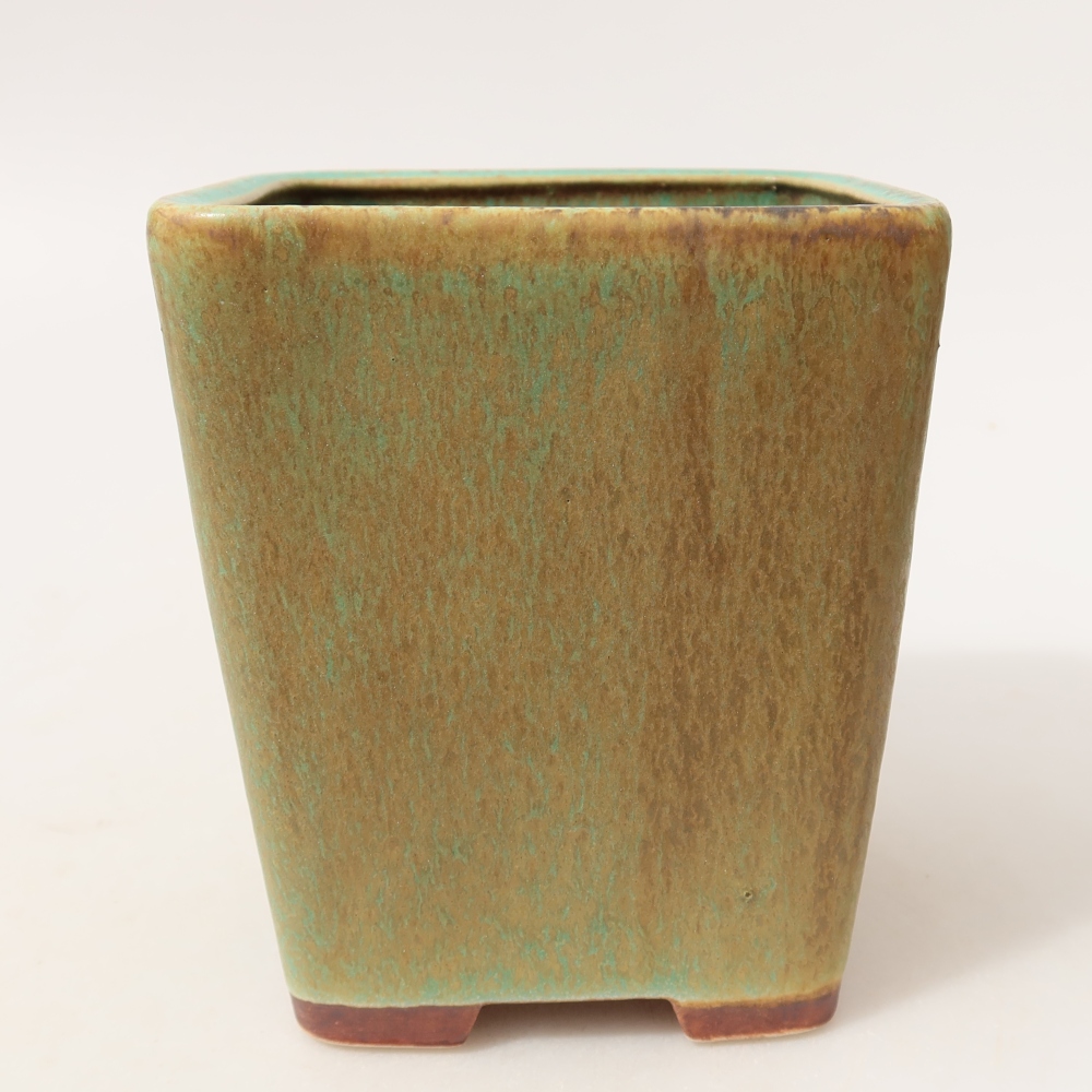 Vaso da bonsai in ceramica 10,5 x 10,5 x 12 cm, colore verde