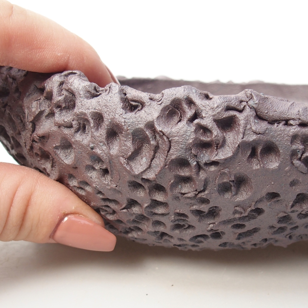 Ciotola bonsai in ceramica 17 x 17 x 7 cm, colore metallo