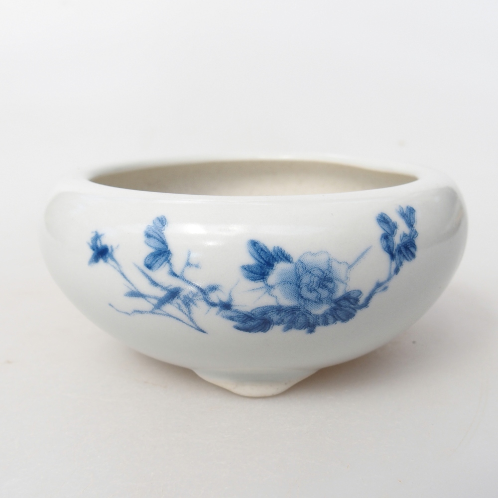 Ciotola per bonsai in ceramica 10 x 10 x 5 cm, colore bianco