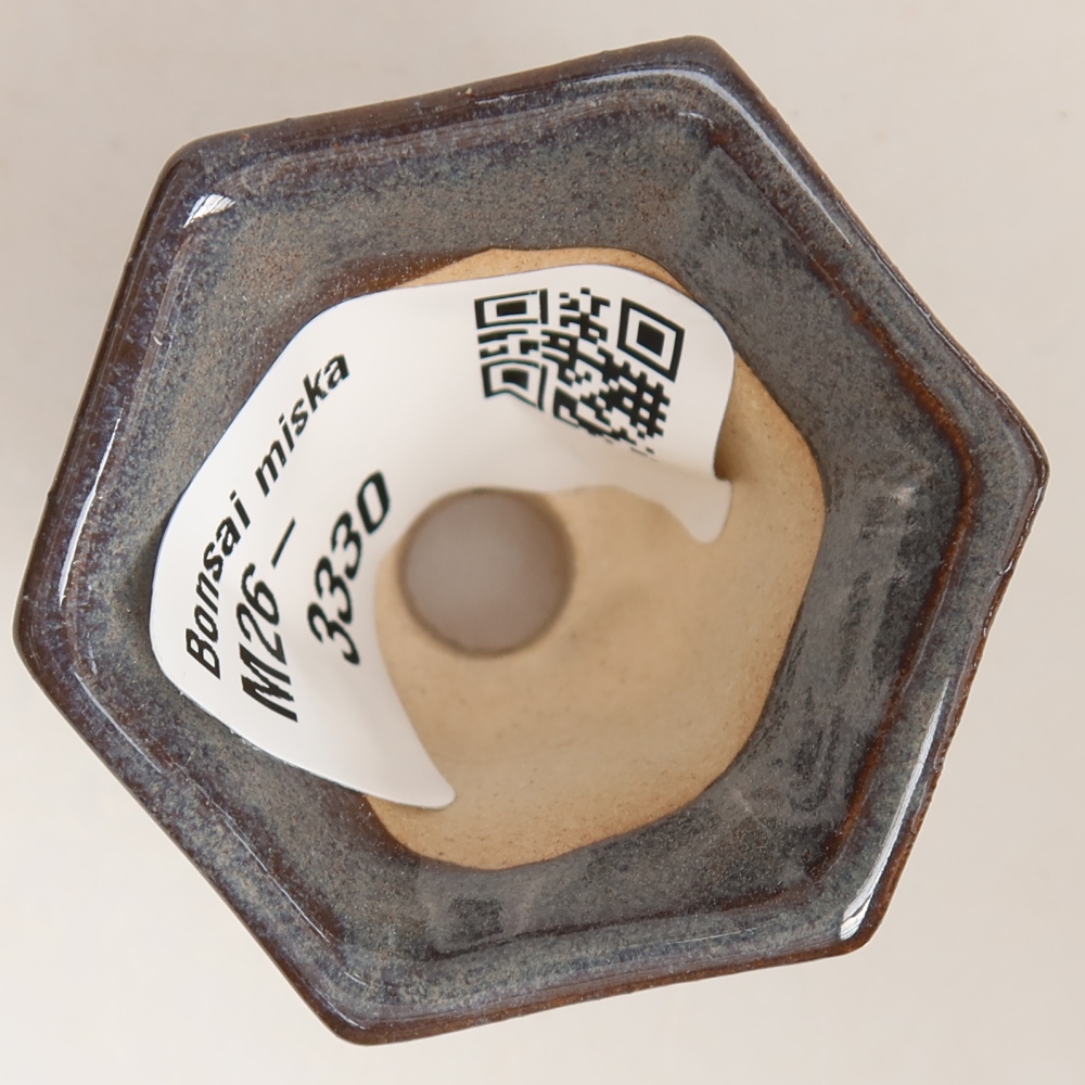 Vaso da bonsai in ceramica 4,5 x 4 x 3,5 cm, colore grigio
