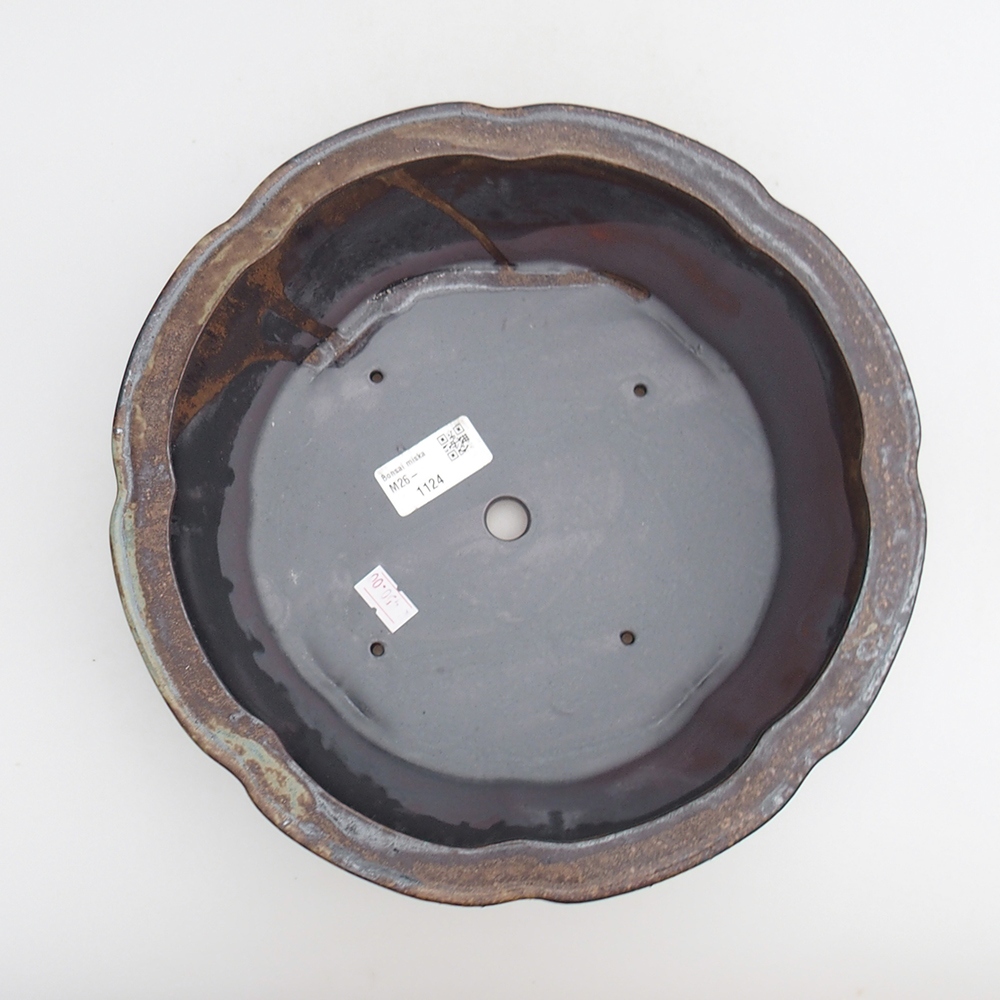 Ciotola bonsai in ceramica 26 x 26 x 8 cm, colore metallo