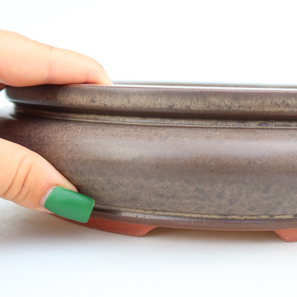Ciotola in ceramica  23,5 x 23,5 x 7 cm, colore marrone
