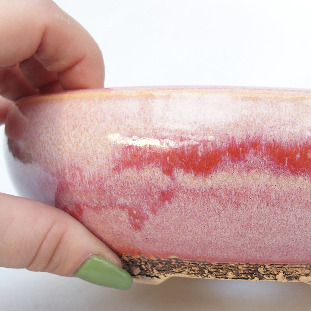 Ciotola bonsai in ceramica 18,5 x 18,5 x 6 cm, rosa