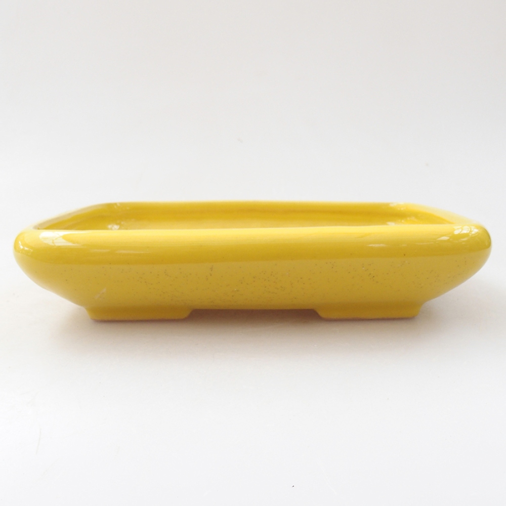 Ciotola bonsai in ceramica 17 x 13,5 x 3,5 cm, giallo