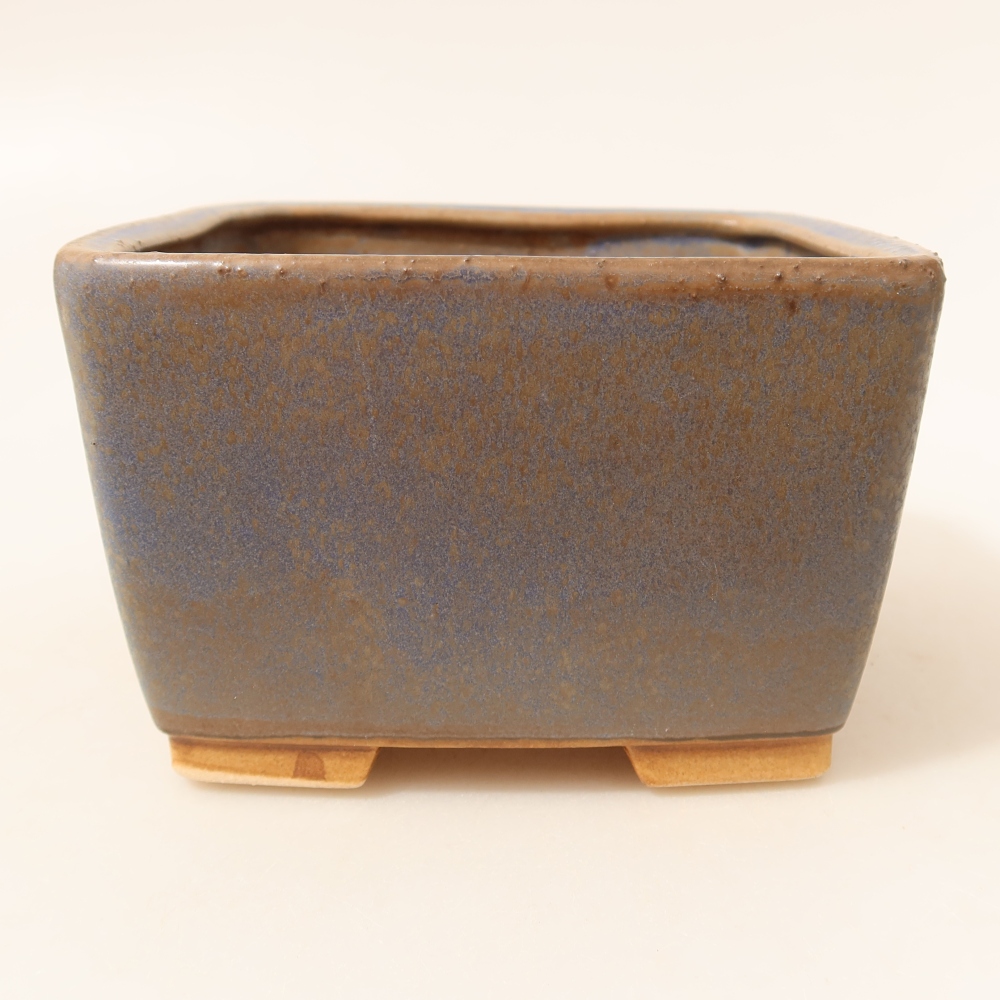 Vaso da bonsai in ceramica 13 x 13 x 8 cm, colore blu
