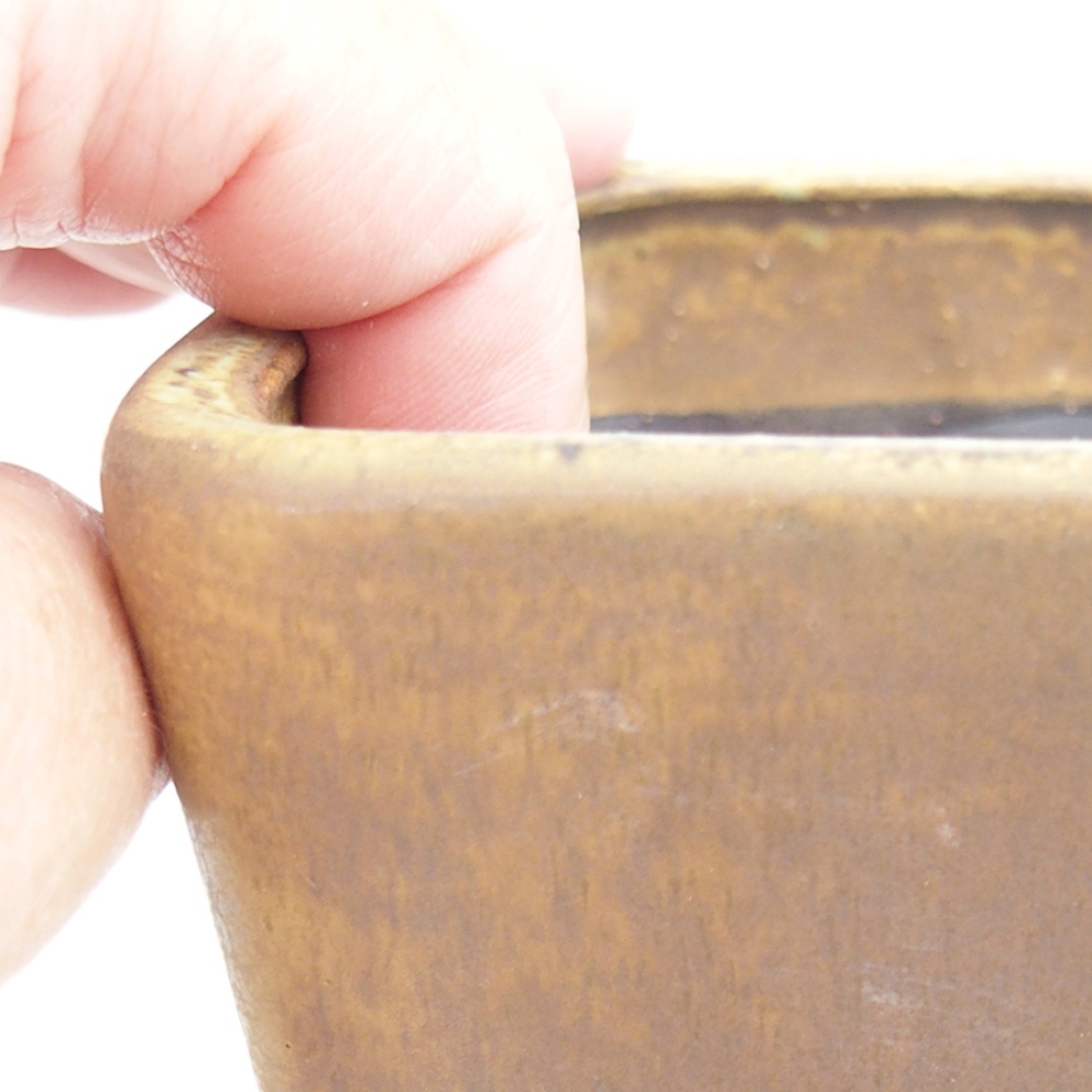 Ciotola per bonsai in ceramica 10 x 10 x 12 cm, marrone