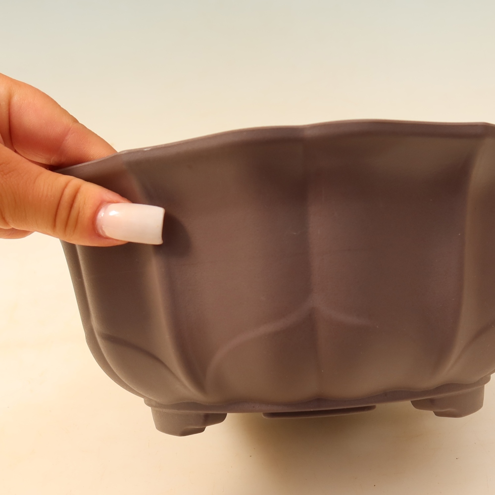 Vaso per bonsai in plastica MP-34 marrone - 22 x 22 x 9,5 cm 