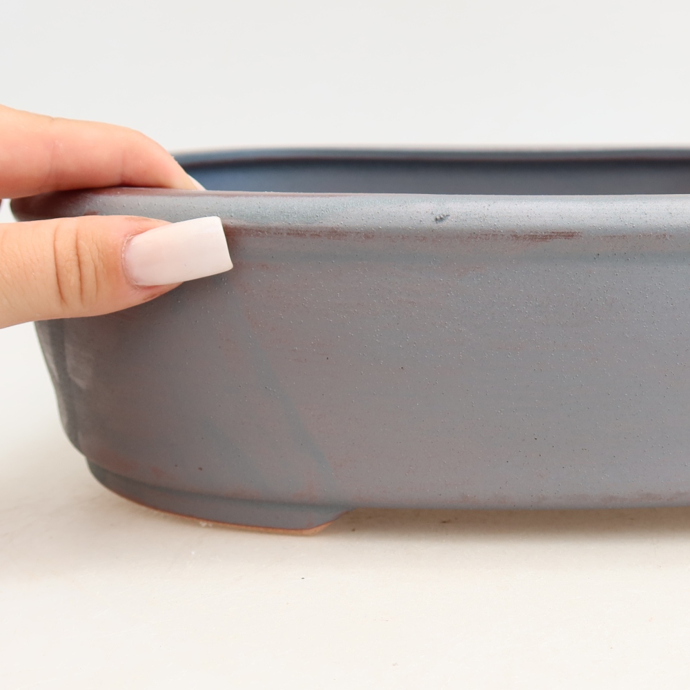 Vaso da bonsai in ceramica 31,5 x 24 x 8 cm, colore metallizzato
