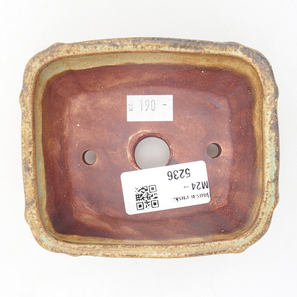 Ciotola per bonsai in ceramica 10,5 x 8,5 x 4 cm, verde